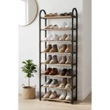 HODAF 8 Katlı Ahşap 16 Çift Kapasiteli Ayakkabılık | Çok Amaçlı Ayakkabı Düznleyici | Modern Dekoratif Ayakkabı Rafı | Geniş Kapasiteli Organizer | Ev-Mobilya | 1. Sınıf Kalite – Dayanıklı ve Şık