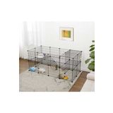 Hodbehod 24 Panel Küçük Hayvan Kedi Köpek Kuş Evi Kafesi Oyun Parkı Portatif Modüler Taşınabilir Metal Tel