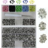 Hodbehod 350 Set 9.5 Mm Karışık Renkli Metal Çıt Çıt Ve Saklama Kutusu