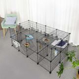 Hodbehod 36 Panel Evcil Küçük Hayvan Kedi Köpek Kuş Evi Kafesi Oyun Parkı Portatif Taşınabilir Metal Tel