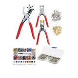 Hodbehod 5 mm Renkli Metal Kuş Gözü 300 Set 9.5mm Çıt Çıt 100 Set Aksesuar Çakım Pense Komple Seti