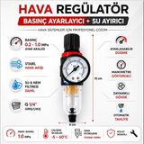 Hodbehod AFR2000 Hava Filtre Regülatörü Su Ayırıcı Basınç Ayarlayıcı Seti Dayanıklı Gövde ile