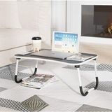 Hodbehod Katlanır Koltuk Yatak Üstü Laptop Tablet Çalışma Laptop Masası Sehpası - Y: 28 cm D: 60 cm G: 40 cm - Gri - Beyaz
