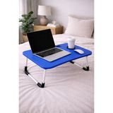 Hodbehod Laptop Sehpası Masası Katlanabilir Yatak Koltuk Üstü Kahvaltı Bilgisayar Sehpası - 60CMX40CMX27CM - Mavi