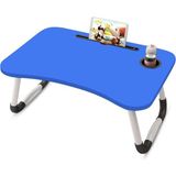 Hodbehod Laptop Sehpası Masası Katlanabilir Yatak Koltuk Üstü Kahvaltı Bilgisayar Sehpası - 60CMX40CMX27CM - Mavi