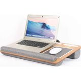 Hodbehod Portatif Laptop Sehpası Tablet Bölmeli Yastıklı Notebook Masası - Y: 24 cm D: 35 cm G: 55 cm - Meşe