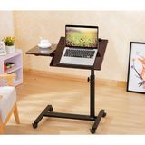 Hodbehod Yerden Yükseklik Ve Eğim Ayarlı Mouse Bölmeli Tekerli Laptop Sehpası Bilgisayar Masası - Y: 90 cm D: 47 cm G: 70 cm - Ceviz