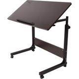 Hodbehod Yerden Yükseklik Ve Eğim Ayarlı Tekerlekli Laptop Sehpası - Siyah - Ceviz - Y: 90 cm D: 40 cm G: 80 cm