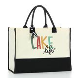 HODREU Lake Life Kanvas Tote Çanta Kadınlar Arkadaşlar için Hediyeler Doğum Günü Noel Büyük Su Geçirmez Katlanabilir Çanta Omuz Çantası Tekne Gezisi için Hafta Sonu Tatil Seyahat Kamp Yeniden Kullanılabilir