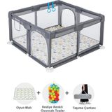 Hoffie Original Playard Plus Güvenli Bebek Ve Çocuk Oyun Alanı Oyun Parkı 120x120 Oyun Matı Ve Topları