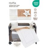 Hoffie Premium Park Yatak Uyku Seti Bebek Beşik Uyku Seti Pamuklu Kumaş 6 Parça - Kahverengi