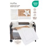 Hoffie Premium Park Yatak Uyku Seti Bebek Beşik Uyku Seti Pamuklu Kumaş 6 Parça