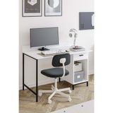Hofga Ately Metal Ayaklı Çalışma Masası Ofis Kütüphane Oyuncu Masası Beyaz