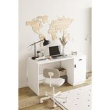 Hofga Mazı Çalışma Masası Ofis Masası Çekmeceli Masa Dolaplı Masa - 75 cm - Beyaz
