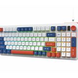 Hofotek% 96 Kablolu Oyun Klavyesi,Işık Up Kremsi Membran Bilgisayar Klavyesi ile Numara Pad ve Ses Düğmesi,PC Masaüstü Oyunları Ofisi için Ergonomik Sessiz Sessiz USB Klavye