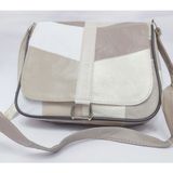 Hoga Leather Hoga-Leather Singlebag Hakiki Deri Omuz Askılı Kapaklı Sütlü Kahve Ton / Beyaz Karışık Renk Çanta - Sütlü Kahve - Beyaz