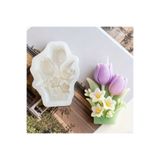 HogART Design Küçük Lale ( Model 1 ) Mum Sabun Magnet & Kokulu taş Silikon Kalıp