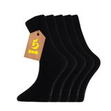 HOGSO 3/5/10 Çift PAMUK Premium Klasik Dikişsiz Erkek Çorap (5, Siyah, 47-50)