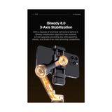 Hohem Isteady V3 Gimbal Akıllı Telefon Için – 3 Eksenli Stabilizatör, Manyetik Aı Izleyici, Dolum Işığı, Çıkarılabilir Kontrolör, Entegre Uzatma Çubuğu ve Canlı Yayın ve Vlog Için Tripod - 001-Siyah