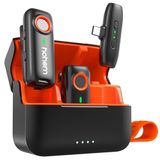 hohem Mic-01 Kablosuz Yaka Mikrofonu, Anında Eşleştirme, DSP Gürültü Engelleme, 20 Saat Pil Ömrü, PC Android Kamera Gimbal için Mini Mikrofon, Video Kaydı/Röportaj, 2 TX+1 RX+Şarj Kutusu