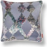 HoHo Decor Celina Zigzag Renkli Kadife Kabartmalı 45*45 Biyeli Kırlent Çok Renkli