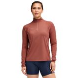 Hoka 1164155-ROUG Bordo Glidetech Quarter Zip Kadın Koşu T-Shirt