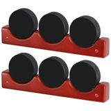 Hokey Puck Ekran Tutucu Duvara Montaj Rafı 2'li Paket 6 tutun, Maun Bitirmek Masif Ahşap