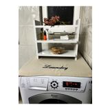 HOKTIC Laundry Nakışlı Krem Çamaşır Makinesi Örtüsü