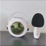 Holatec Kablosuz Bluetooth Kareoke Hoparlör Mikrofonlu Hafıza Kart Parti Dj Disko Işıkları - Beyaz