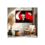 HOLDA Props Kanvas Tablo Atatürk ve Türk Bayrağı Atatürk Portre Tablosu Duvar Dekorasyonu