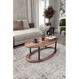 HOLE Kare Sehpa – 70x70 cm Geniş Yüzey, 38 cm Yükseklik, Doğal Ahşap Görünüm, Kolay Montajlı, Modern Tasarım, Salon ve Oturma Alanları İçin Estetik Mobilya (Ceviz, 70x40 Geoid)