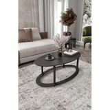 HOLE Kare Sehpa – 70x70 cm Geniş Yüzey, 38 cm Yükseklik, Doğal Ahşap Görünüm, Kolay Montajlı, Modern Tasarım, Salon ve Oturma Alanları İçin Estetik Mobilya (Siyah, 70x40 Geoid)