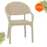 Holiday Bambu Sandalye 2 Li Set Cappuccino