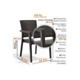 Holiday Markiz Rattan Koltuk Sandalye, 4 Adet, Kahverengi, 58x62x88 cm, HK-700