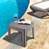 Holiday Monoblok Rattan Sehpa | Bahçe & Balkon & Şezlong Sehpası - Gri