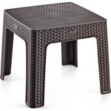 Holiday Monoblok Rattan Sehpa | Bahçe & Balkon & Şezlong Sehpası - Koyu Kahverengi