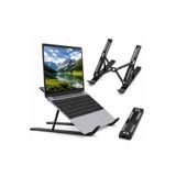 holistic Laptop Standı – 7 Kademeli Ayarlanabilir Katlanabilir Siyah Ergonomik Notebook, Macbook, Tablet, Telefon Uyumlu Yükseltici Stand