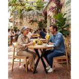 HOLLKA Mutfak Cafe Balkon Bahçe Restoran Yemek Masası 70X70 Metal Ayak Kalınlaştırmalı - Çam