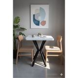 HOLLKA MUTFAK CAFE BALKON BAHÇE RESTORAN YEMEK MASASI 70X70 METAL AYAK KALINLAŞTIRMALI