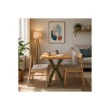 HOLLKA MUTFAK CAFE BALKON BAHÇE RESTORAN YEMEK MASASI 70X70 METAL HAKİ YEŞİL AYAK KALINLAŞTIRMALI