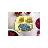 Holly Home 1 Adet 3 Bölmeli Kahvaltı Tabağı Plastik Piknik Çerez Yemek Servis Tabağı Sarı 21,5X23X3,5Cm