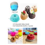 Holly Home 12'Li Yıkanabilir Mini Chef Muffin Pişirme Kalıbı, Silikon Göbekli Kek, Cupcake, Hamur Işi Kap