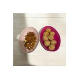 Holly Home 2 Li Plastik Mini Kayık Servis Salata Oval Tabak 18X11,5X3,7Cm Pudra-Fuşya