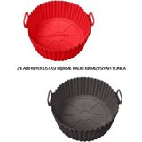Holly Home 2 Parça Pratik Silikon Airfryer Pişirme Kağıdı Siyah/kırmızı Yonca Fırın Mikrodalga Kalıbı Hh - 2 Adet