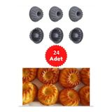 Holly Home 24’Lü Yıkanabilir Mini Göbekli Muffin Pişirme Kalıbı, Cupcake, Antrasit