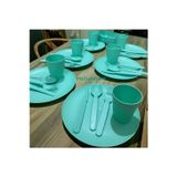 Holly Home 32 Parça 6 Kişilik Kilitli Çantalı Plastik Piknik Seti Yuvarlak Tabak Hh