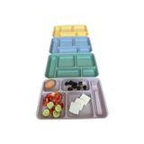 Holly Home 4 Adet Tabldot 5 Bölmeli Lüks Plastik Piknik Yemek Servis Tabağı, 4 Renk Tablot 21X31X3,3(H) Cm