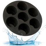 Holly Home Airfryer Silikon Pişirme Kalıbı Yuvarlak Kek Muffin Kalıbı 7 Bölmeli - Siyah