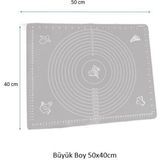 Holly Home Büyük Boy Silikon Hamur Açma Matı Gri Silpat 40X50CM