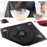 Holly Home Büyük Boy Silikon Hamur Açma Matı, Yanmaz Fırın Pişirme Mat Siyah/gri 40X50CM